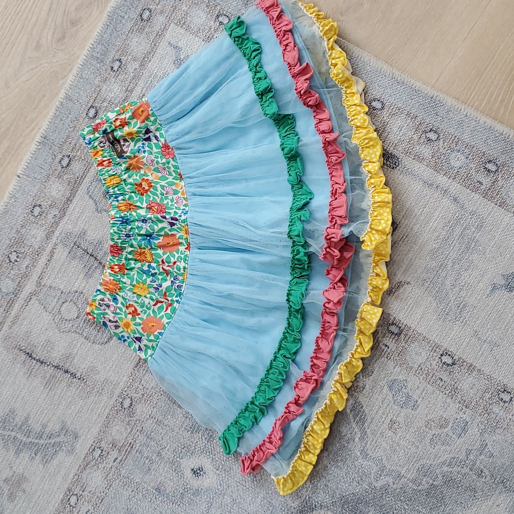 Matilda Jane Girls Twirling Tulle Skirt Field of Flowers Sz12